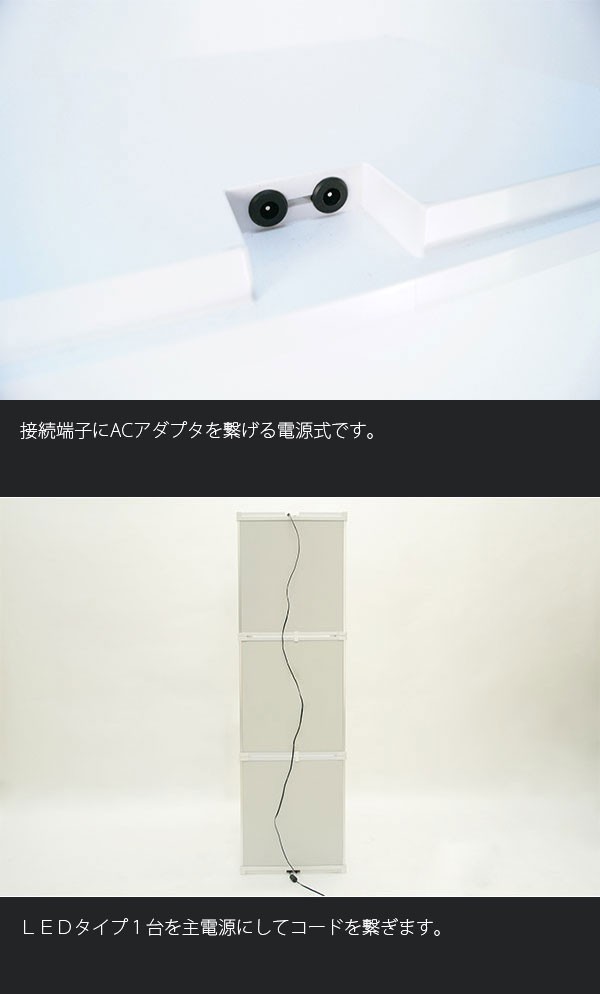 UVカット アクリル コレクションケース 3段セット・ダブルLED (背面