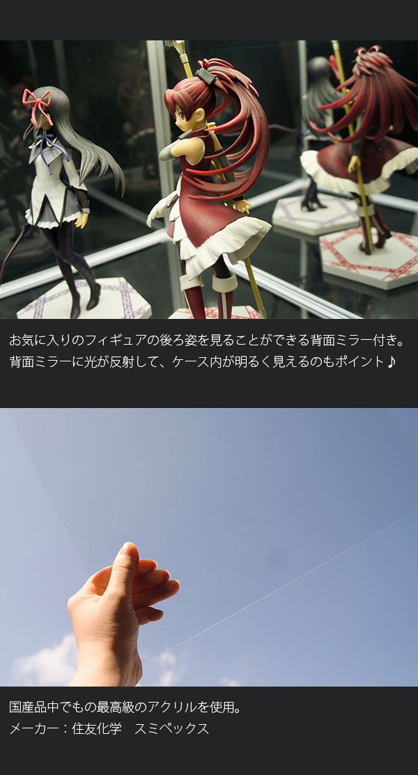 壁のキズ跡が目立たない 壁掛け コレクションケース タテ型 (背面
