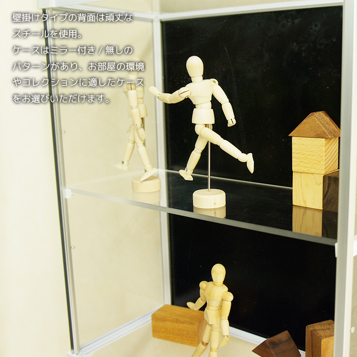 壁掛け コレクションケース Fケース スリム・タテ型 (背面ブラック