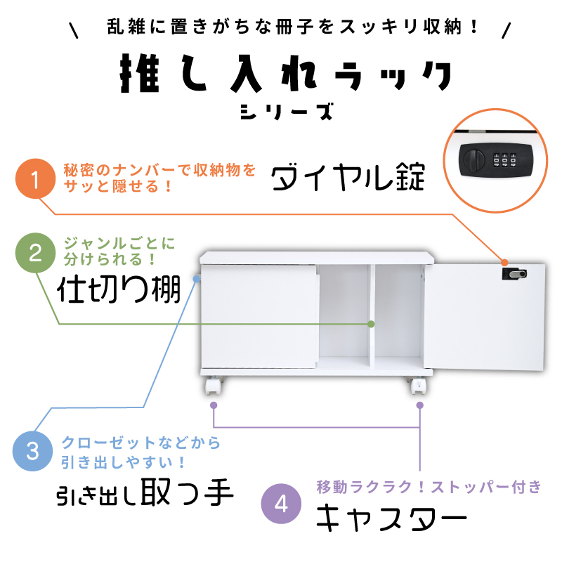 同人誌ラック ロータイプ 2個セット ダイヤル鍵付き 同人紙 本棚