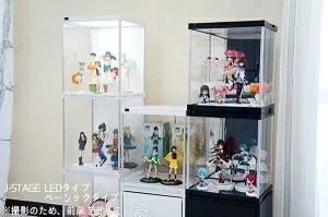 ＵＶカット LED ＆ダブルミラー付き コレクションケース フィギュアケース アクリルケース / 棚 ショーケース 背面ミラー