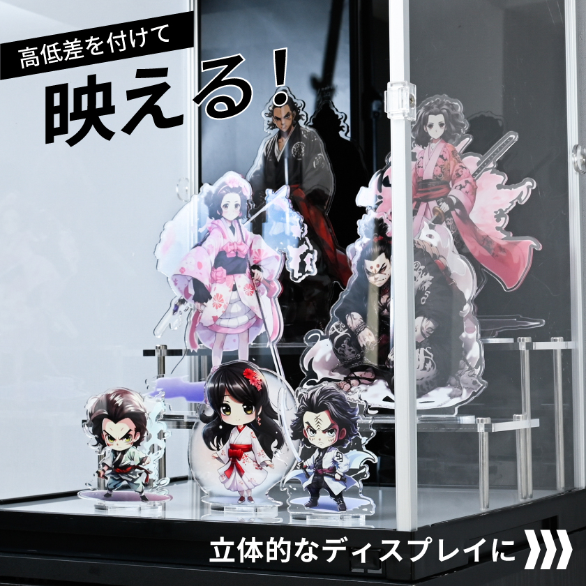 アクリルステージ フィギュア 棚 2段セット アクリルひな壇 アクリル棚