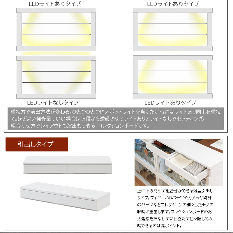 RECTA コレクションボード 棚無し LEDなし タイプ コレクションケース