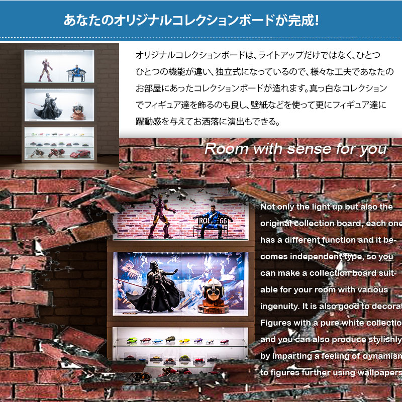 RECTA コレクションボード 棚無し LEDなし タイプ コレクションケース