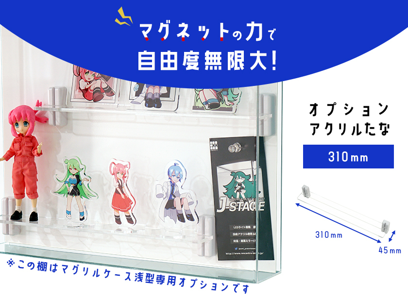 カード類のディスプレイに 浅型タイプ MAGRYL マグネット式 アクリル棚