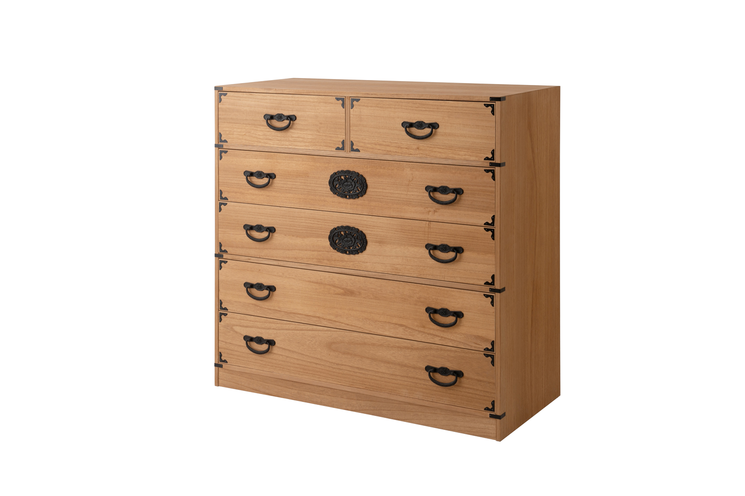 日本の心と伝統美 桐箪笥 5段 桐タンス 和ダンス 民芸風 着物 収納