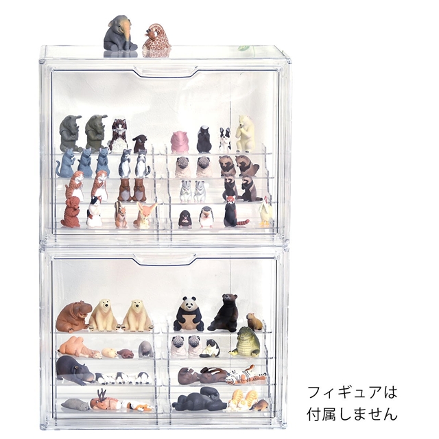 お得な2個セット 透明 フィギュアケース ひな壇付き 卓上 お得な2個セット 透明 フィギュアケース ひな壇付き 卓上