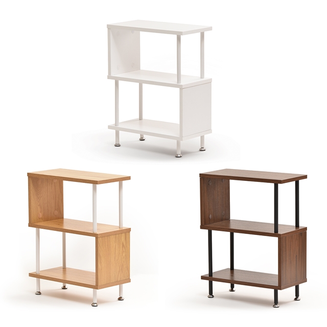 サイドテーブルにもなる S字ラック 2段 オープンラック オープン