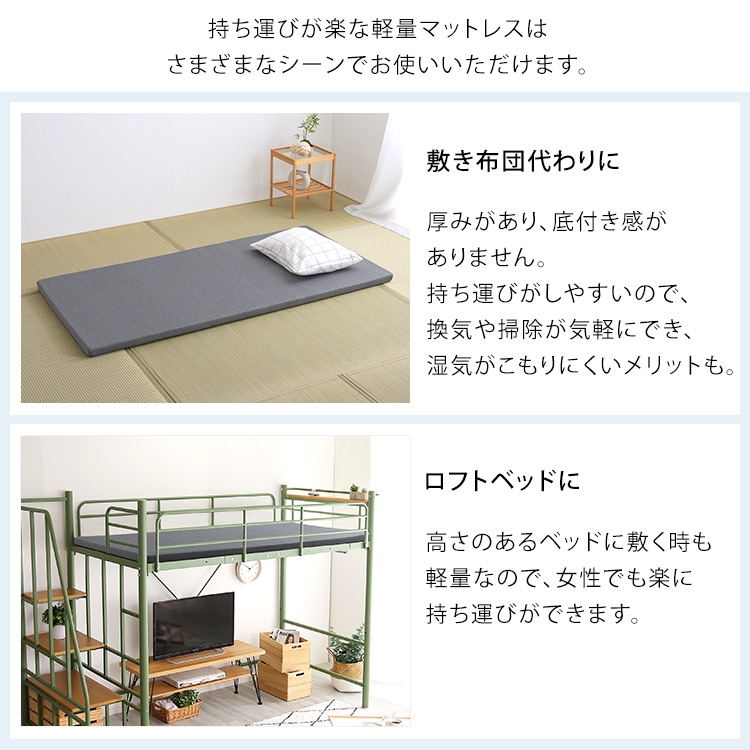 厚さ5cm 薄型 高反発マットレス クイーン 薄手 ウレタン かため 上に