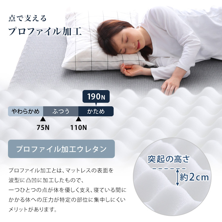 点で支える 高反発マットレス ダブル 厚さ10cm ウレタンマットレス 