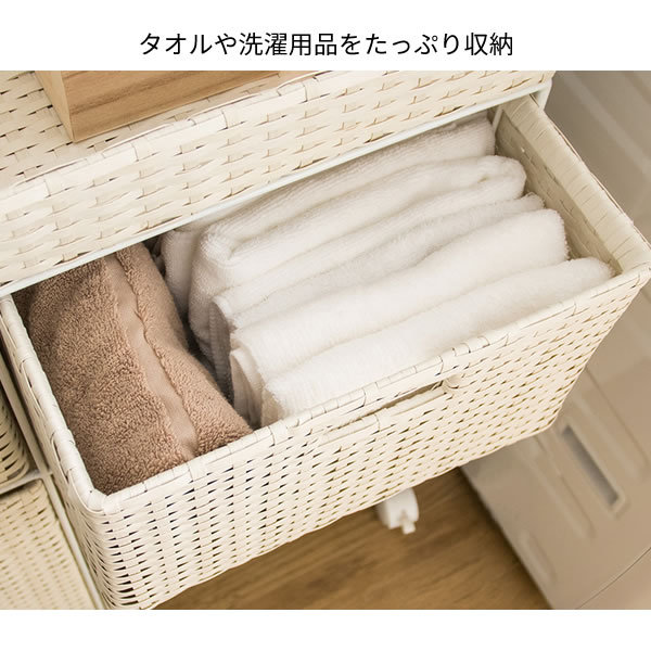 脱衣かごにもなる深型チェスト ランドリーチェスト 2段 2列 完成品