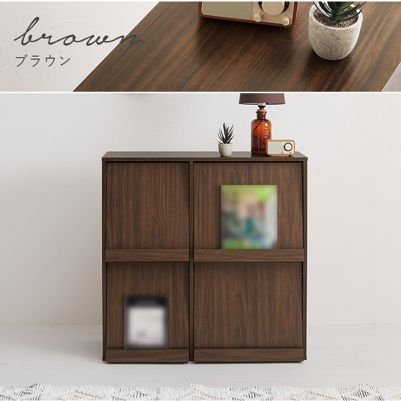 扉に飾る ディスプレイラック フラップ扉 本棚 収納 キャビネット