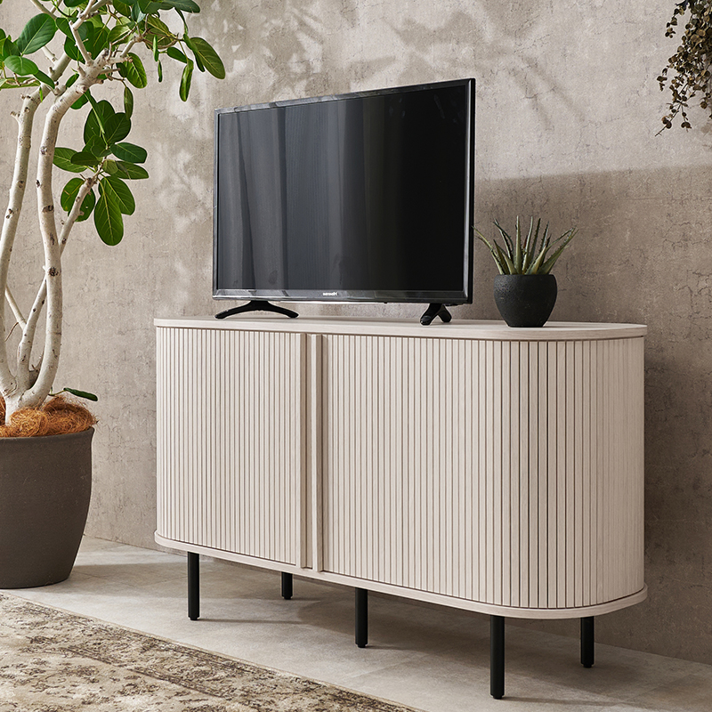 おしゃれなタンブール扉 テレビ台 幅119 ハイタイプ テレビボード
