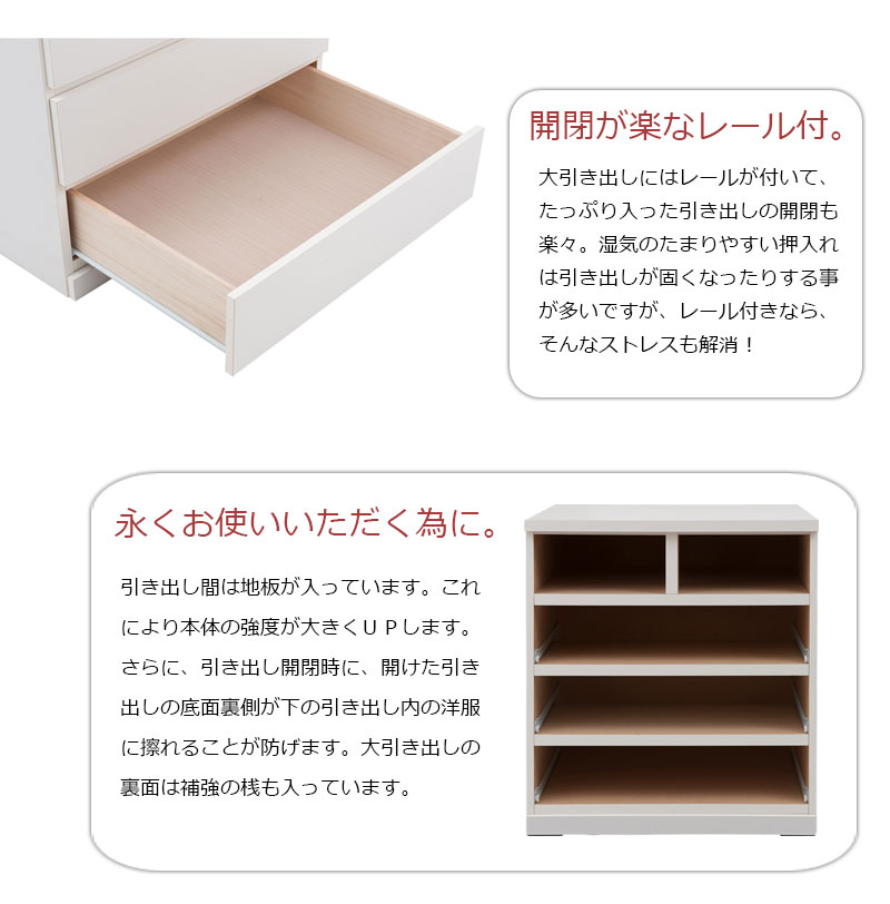 押し入れにピッタリ奥行65cm 押し入れ収納 キャスター付き 4段