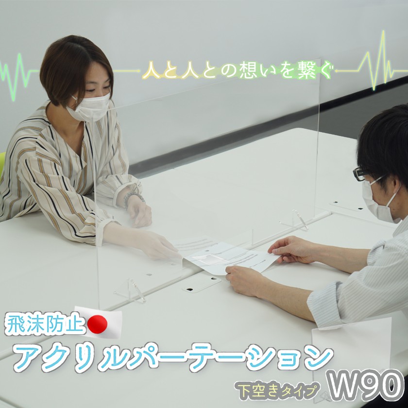 アクリル板 コロナ対策 幅900 高さ500 厚み5 ワイド下空きタイプ 飛沫
