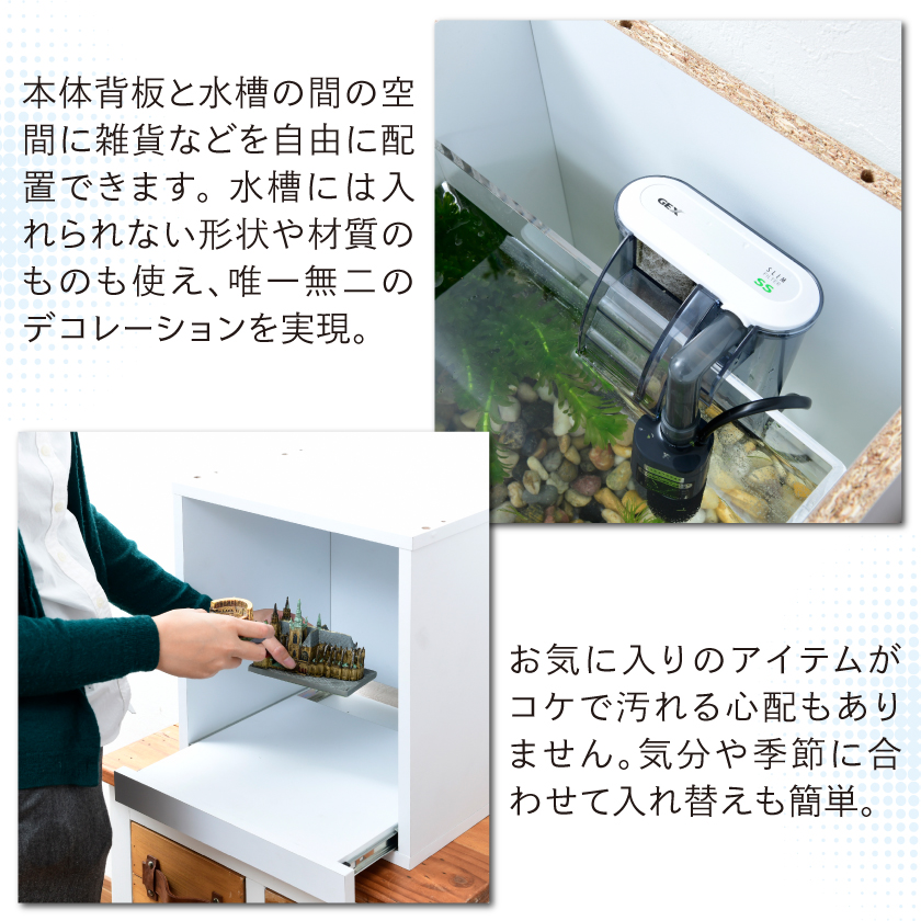 水草が枯れない LED付き キューブボックスα アクア 本体 単品