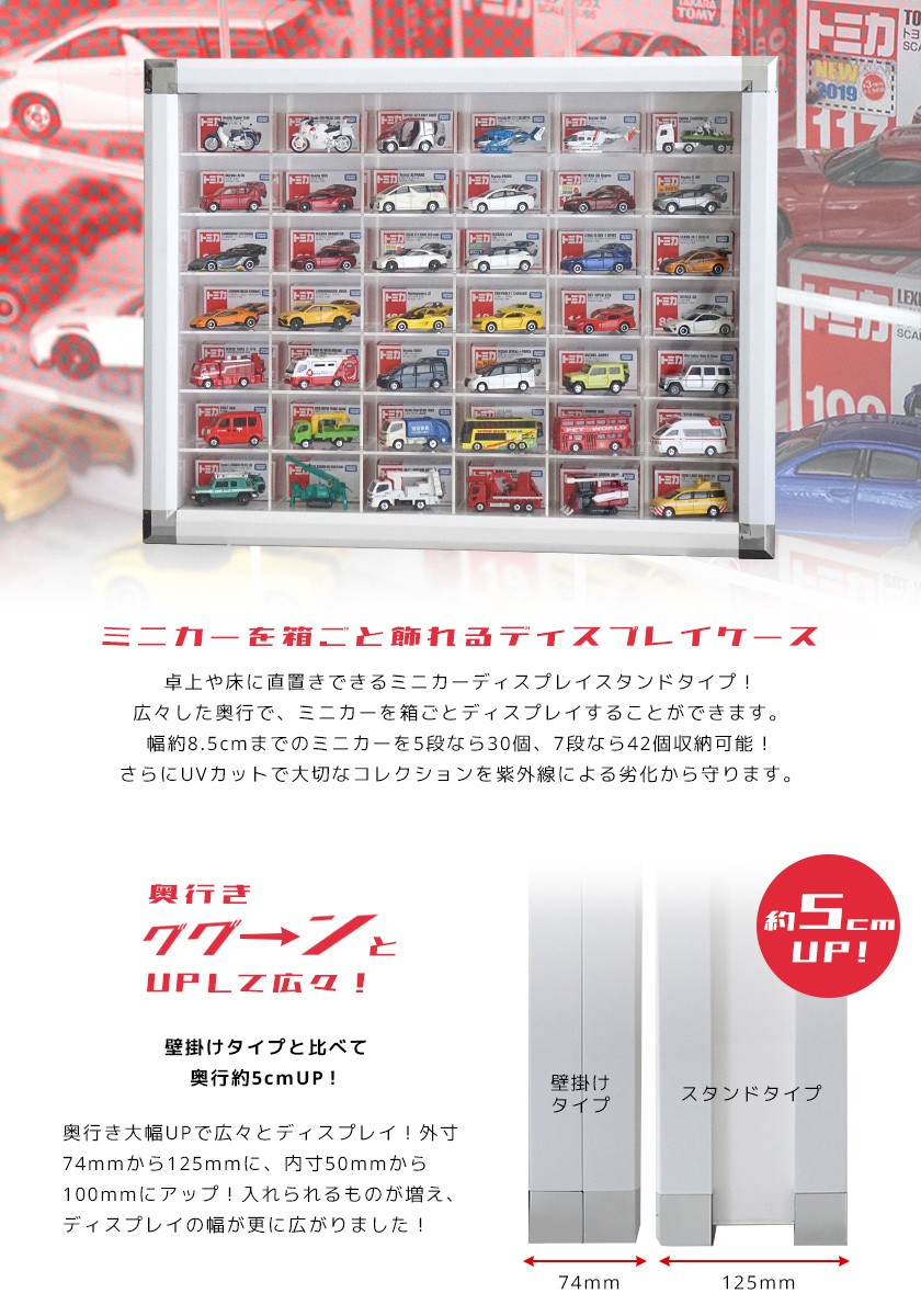 ミニカー収納棚 スタンドタイプ 42マス コレクションケース トミカ