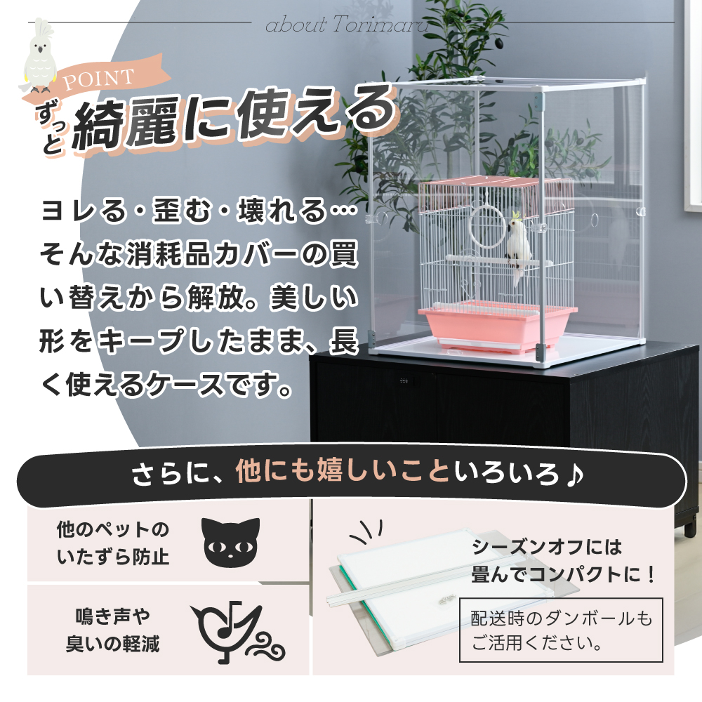 鳥かご アクリルカバー とりまる Mサイズ アクリルケージ 防寒 カバー