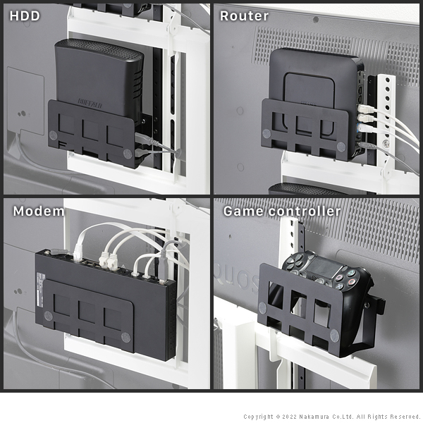 テレビ裏に隠して収納 マルチデバイスホルダー 壁寄せテレビスタンド WALL 背面収納 テレビ台 テレビボード オプション品 ルーター収納_10