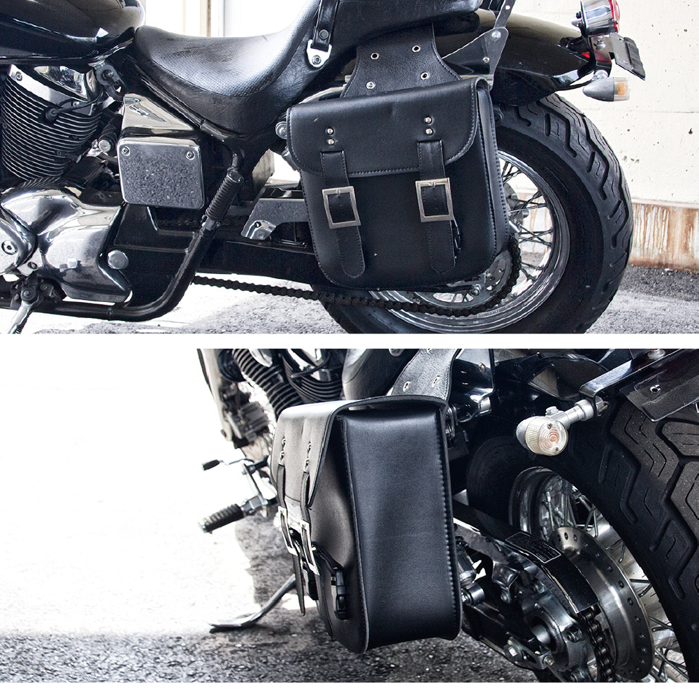 バイク 25L収納力可能 サドルバッグ サイドバッグ PCVレザー バイクサドルバッグ バイクパーツセンター