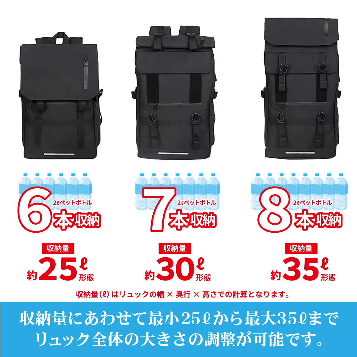 バイク 防災 リュック ブラック USB充電ポート付き リュックサック 25L
