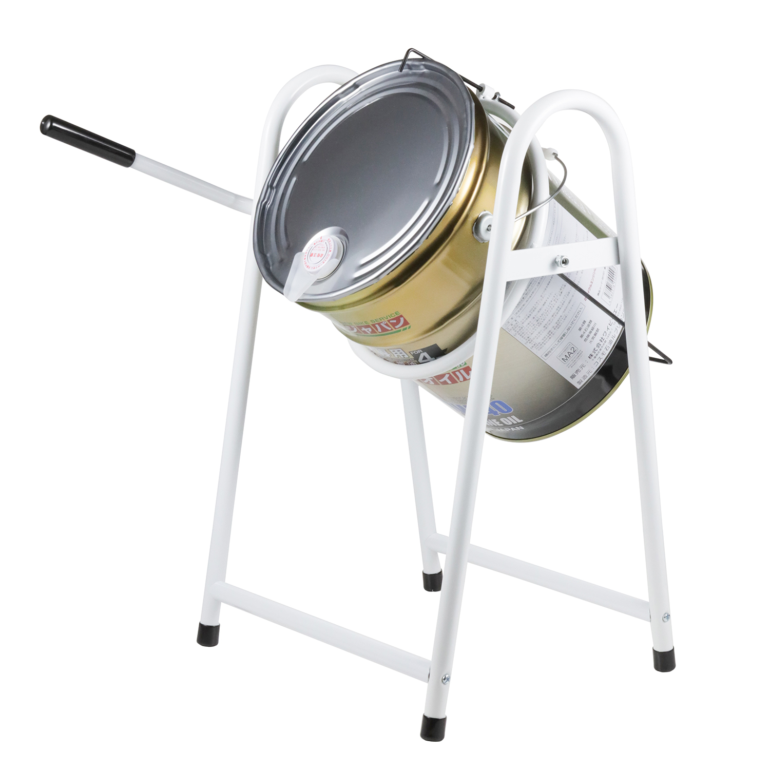 オイルスタンド　ペール缶スタンド 白 ホワイト 20L エンジンオイル シングル