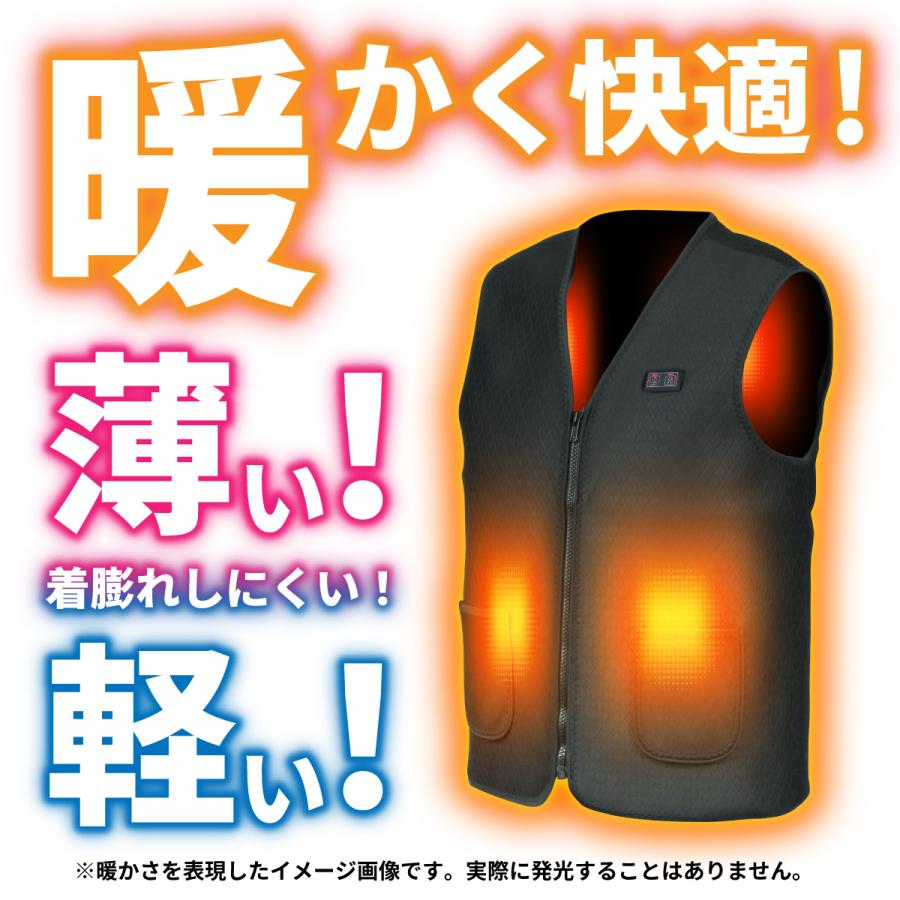 電熱ベスト Lサイズ 日本製 電熱インナーベスト 電熱ウェア 防寒