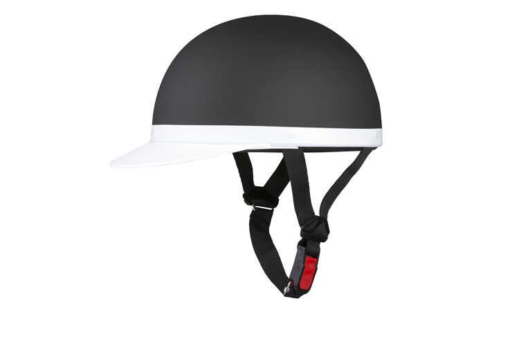 バイクヘルメット 半キャップ 半ヘル 白ツバ XLサイズ 61~62cm