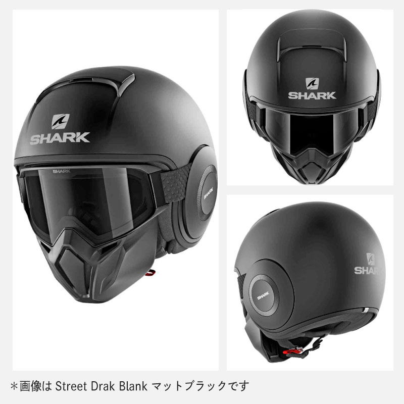 ＼全品10%+1000円★10/20(日)限定／【ゴーグル】【マスク】Shark Street Drak Blank ジェットヘルメット オシャレ  二重防曇バイザー