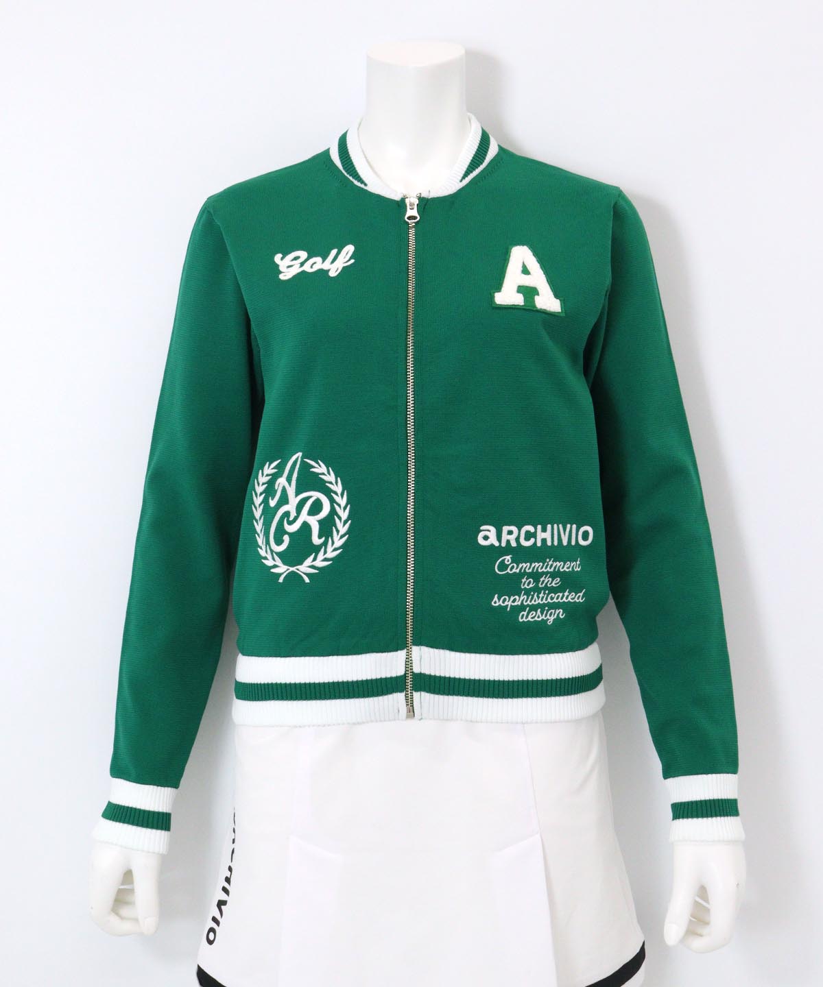 archivio 【 セール 30％OFF 】 刺繍ニットジップブルゾン