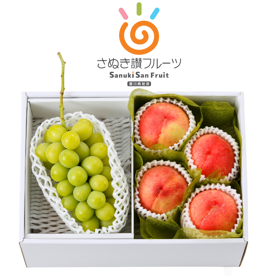 Yahoo! Yahoo!ショッピング(ヤフー ショッピング)【お中元 夏ギフト】香川県産 シャインマスカット＆桃セット（約1.25kg）さぬき讃フルーツ 冷蔵便