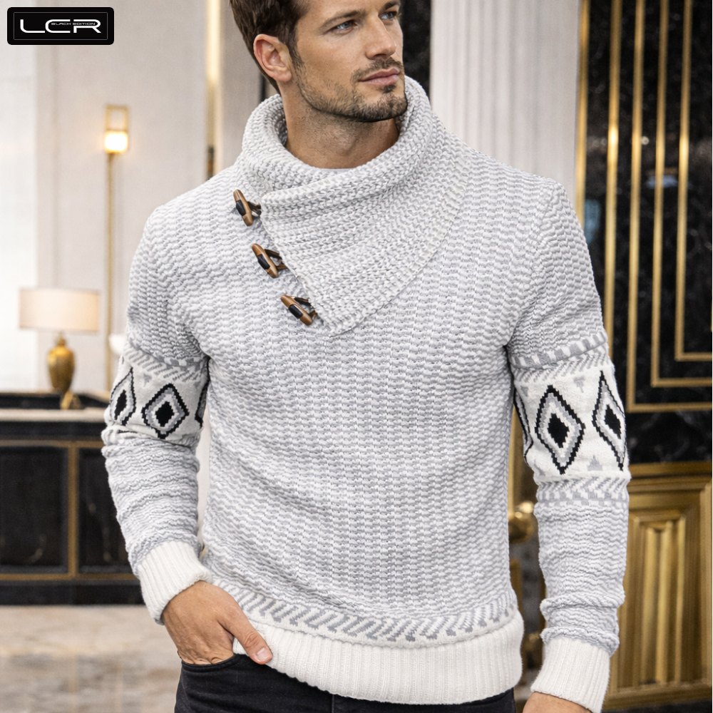 ローゲージニット メンズ セーター ハイネック 厚手 黒グレーベージュ