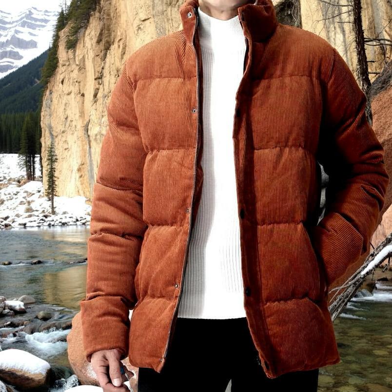 中綿ジャケット コーデュロイ メンズ アウター キャメル XXL大きい