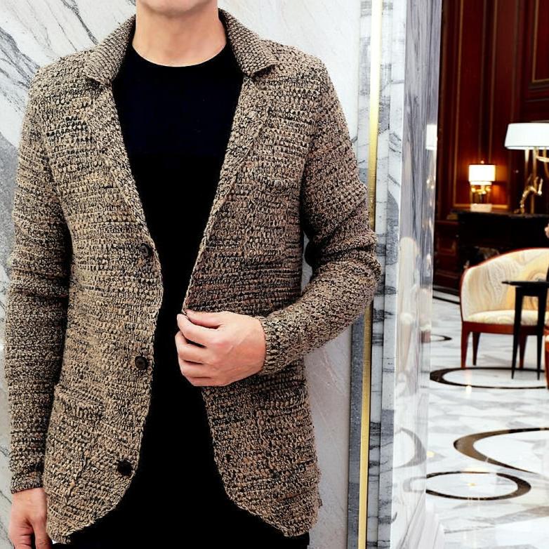 ニット テーラードジャケット メンズ カーディガン 秋冬