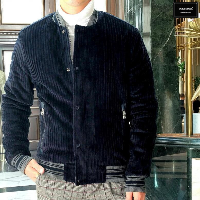 コーデュロイ ジャケット 中綿 ブルゾン アウター 紺 メンズ