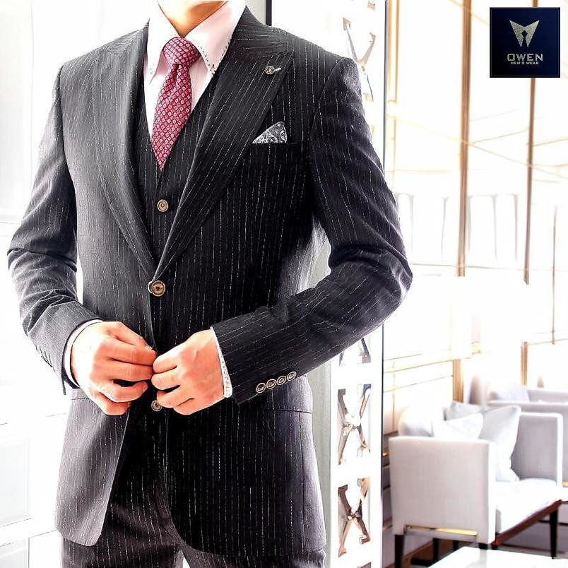 テーラードジャケット ブレザー かすれ ピン ストライプ メンズ 黒