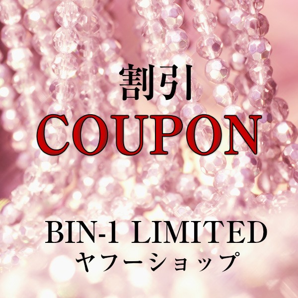 BIN-1 LIMITEDヤフーショップの「5％割引クーポン　BIN-1　LIMITED　Yahoo！ショップ　」のクーポン