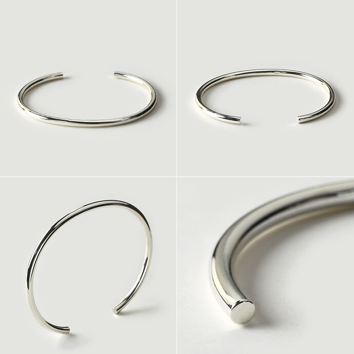 Binich（ビニッチ） ラウンドバングル メンズ シルバー925 丸線 鏡面