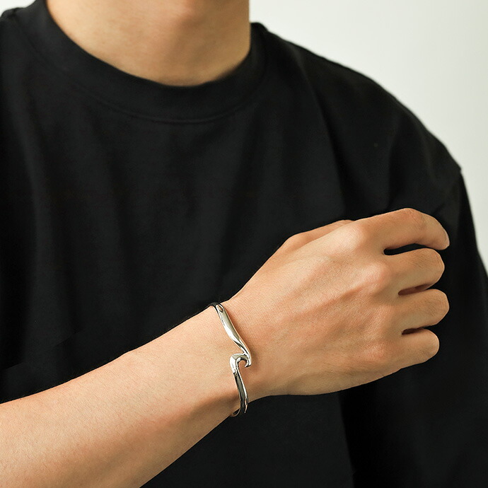 Binich（ビニッチ） ブレスレット メンズ ウェーブ 波模様 バングル