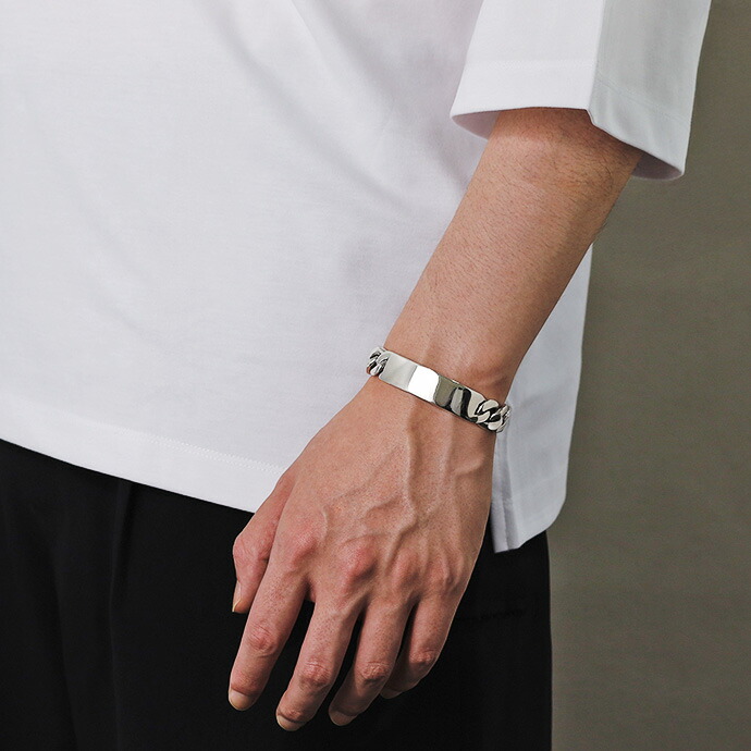 [27] Silver925 / タケオキクチ ID プレート 喜平ブレスレット 27] Silver925 / タケオキクチ ID プレート 喜平ブレスレット
