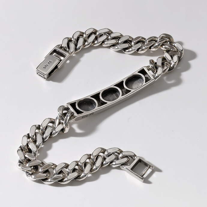 喜平チェーン ブレスレット メンズ シルバー925 チェーンブレスレット 7.5mm シンプル 細め IDプレートブレスレット シルバーブレスレット 20代 30代 40代 50代の画像