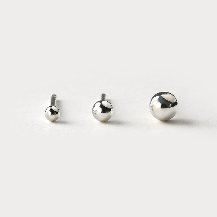 ピアス メンズ レディース シルバー925 ボールピアス セカンドピアス 2mm 3mm 4mm 丸玉 小さめ メンズピアス 片耳用 (1個売り)