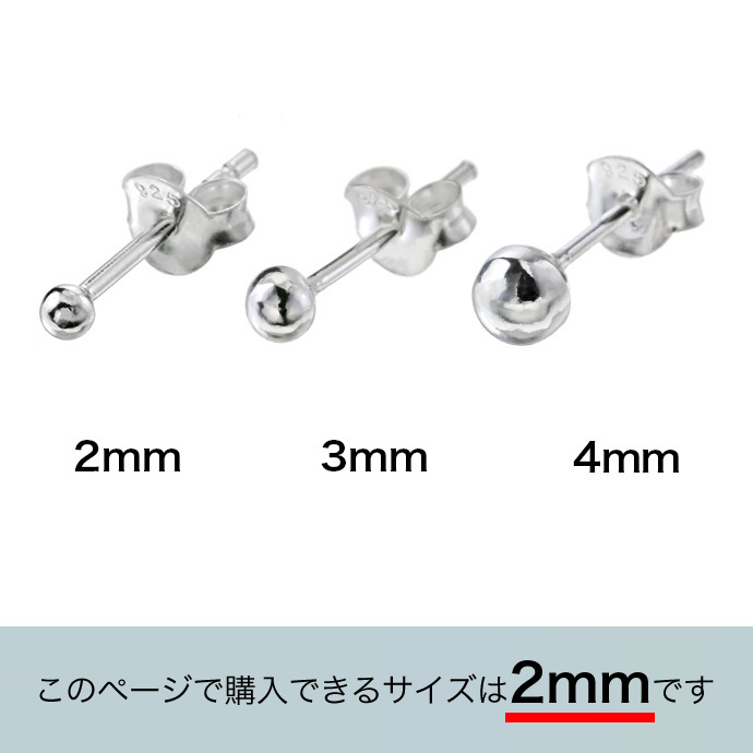 Binich（ビニッチ） ピアス メンズ 片耳用 2mm 丸玉 小さめ スタッド