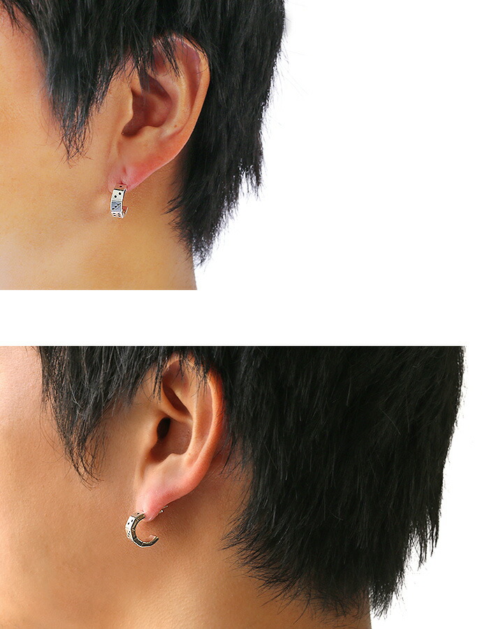 Binich（ビニッチ） ピアス メンズ 片耳用 サイコロ フープピアス