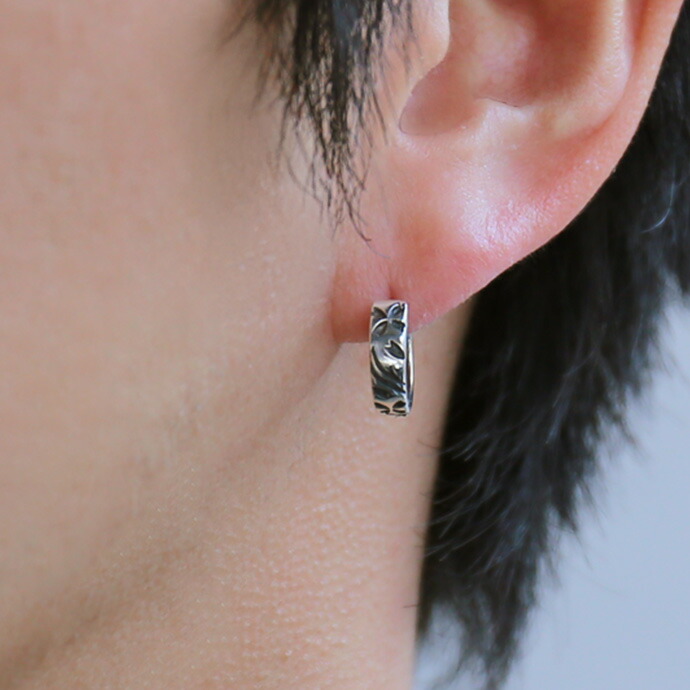 Binich シルバー925 和柄 桜フープピアス メンズ レディース