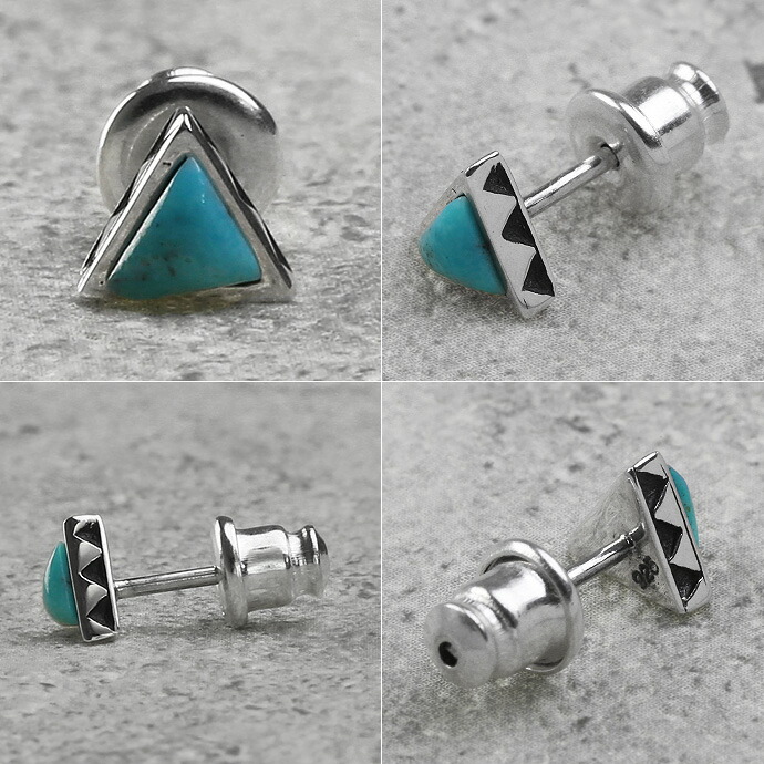 Binich ピアス メンズ レディース シルバー925 ターコイズ 三角