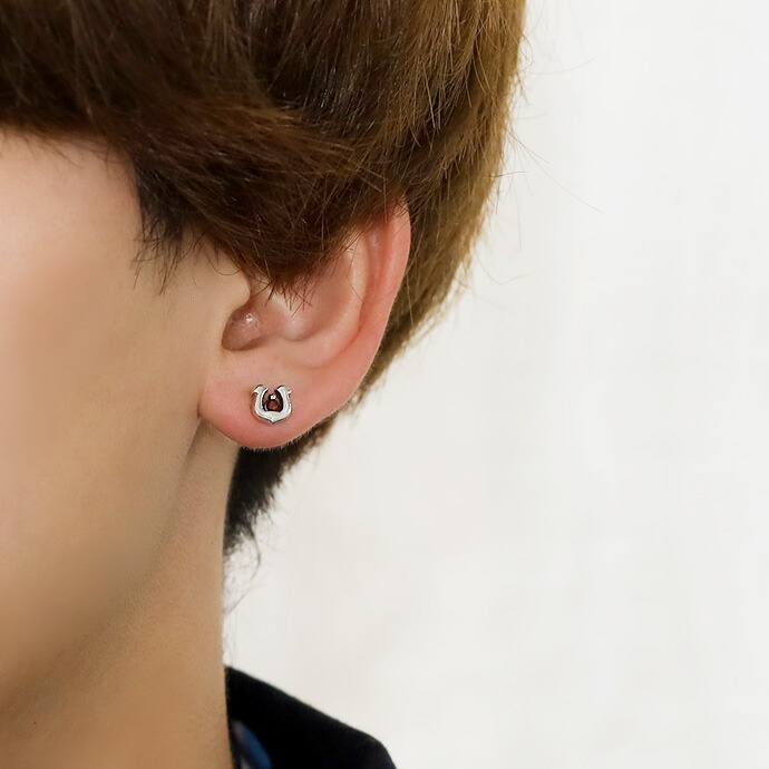 CRIMIE ホースシューピアス シルバー925&K18 ピアス メンズ ピアス レディース 馬蹄 ホースシュー シルバー925