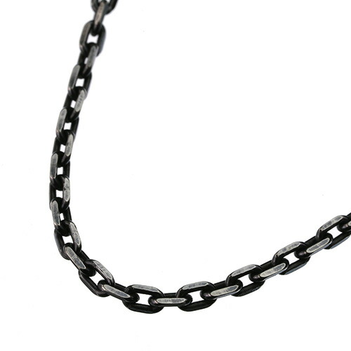 4面カットアズキチェーンネックレス メンズ シルバー925 幅2.5mm