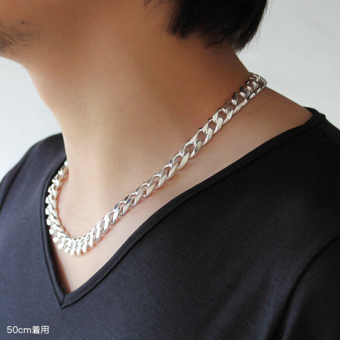 Binich シルバー925 喜平チェーンネックレス 太め 幅広 ワイド