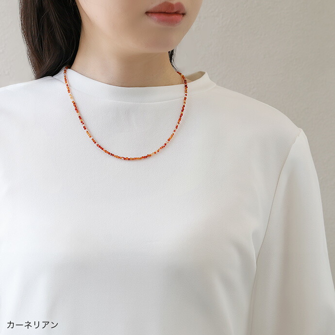 シルバー925 天然石 ネックレス メンズ レディース アジャスター付き 細め チェーン カップル お揃い ペアアクセサリー ペアネックレス パワーストーン シンプルの画像